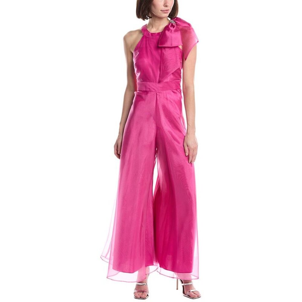Eliza J Hot Pink One-Shoulder Maxi Jumpsuit - Picture 1 of 3